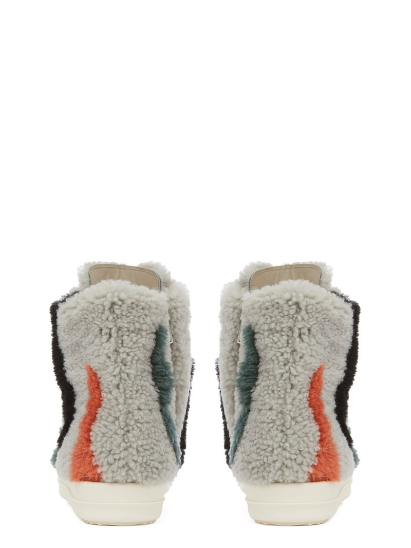 panelled lace-up shearling sneakers 4