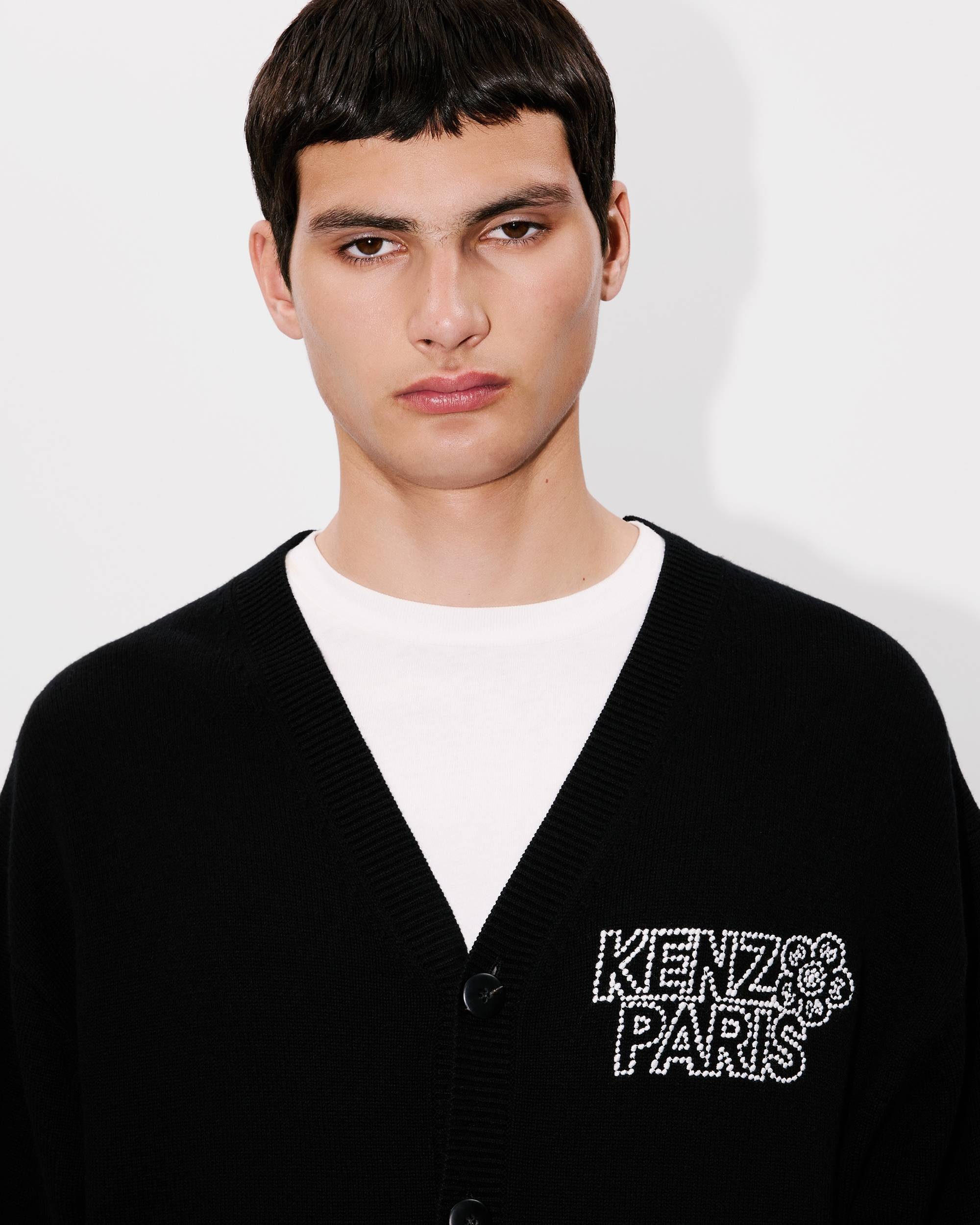 'KENZO Constellation' genderless embroidered cardigan in wool and cotton - 11