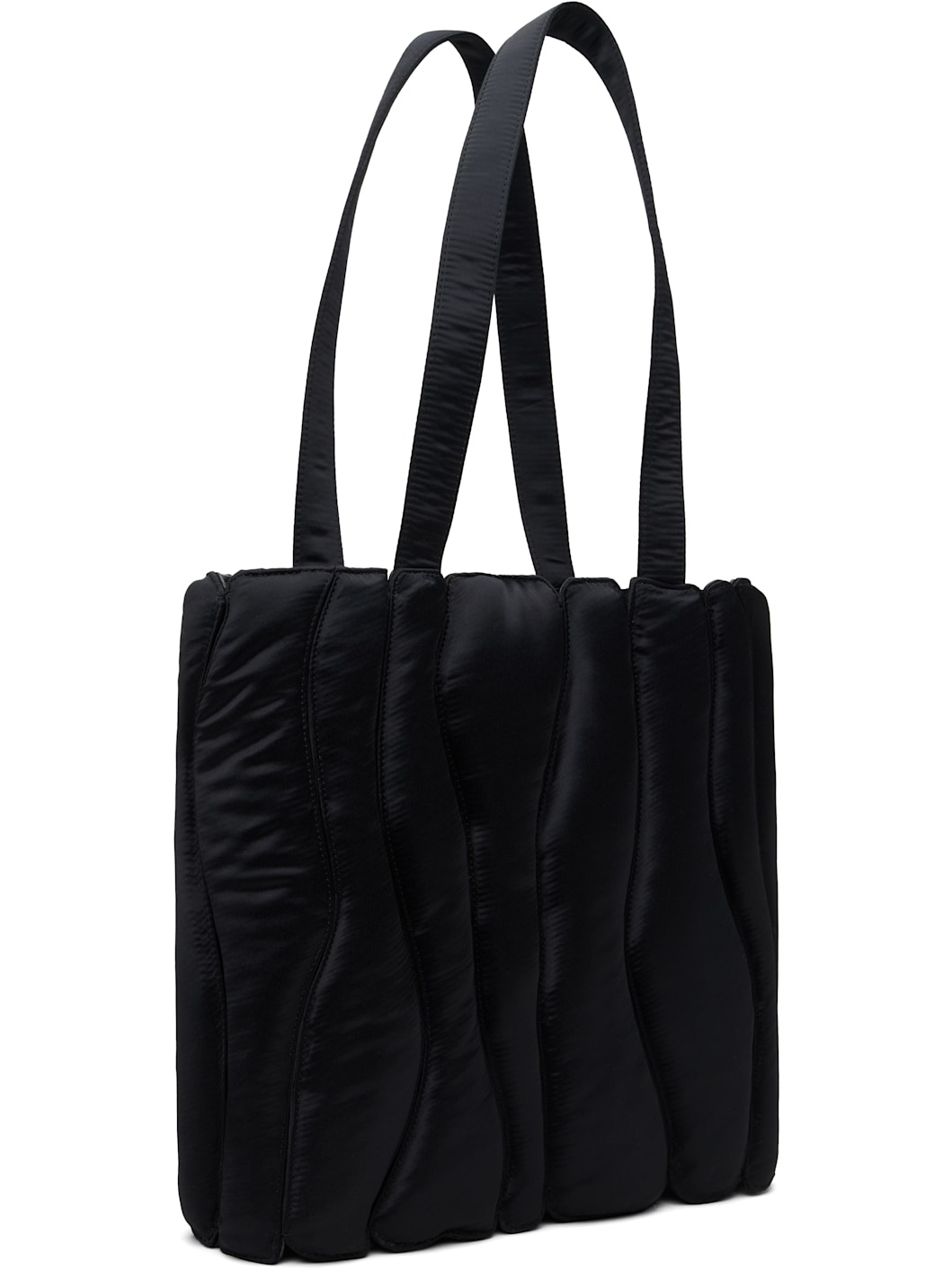 Black Satin Caterpillar Tote - 2