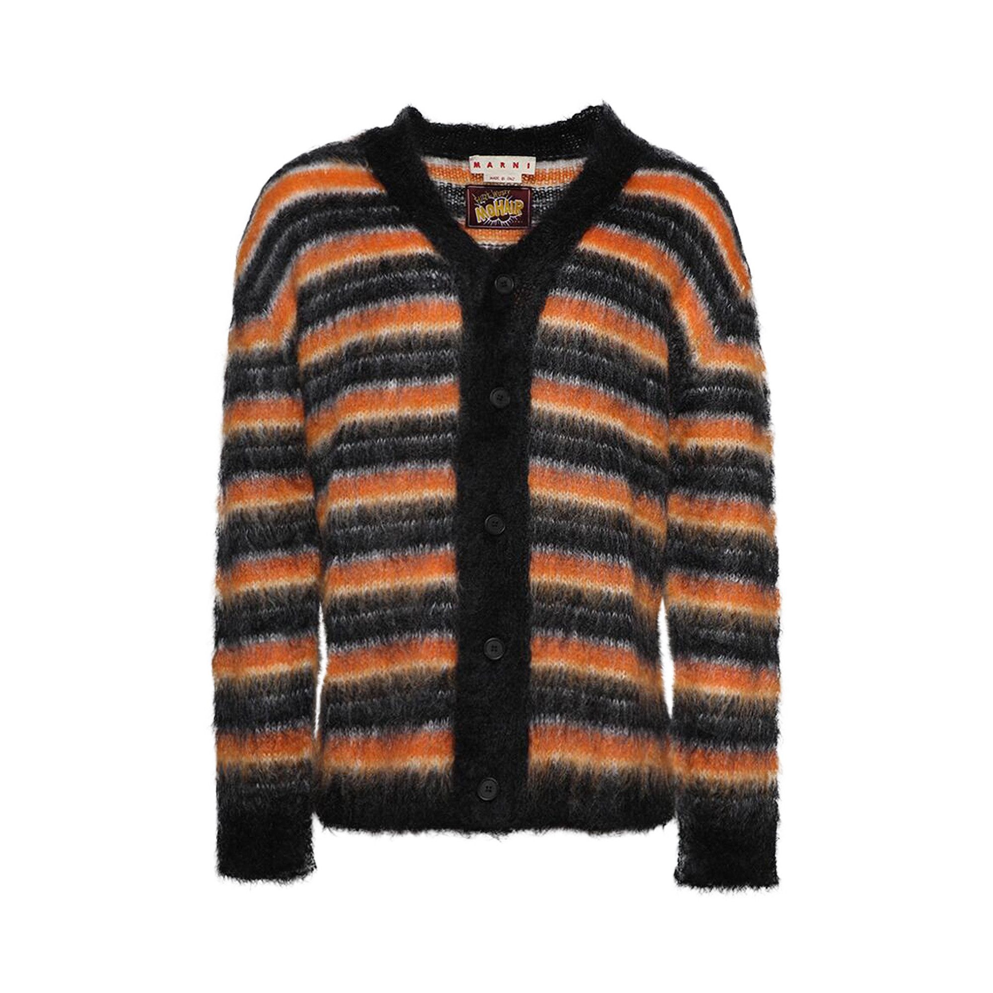 Marni Striped Mohair Cardigan 'Black' - 1
