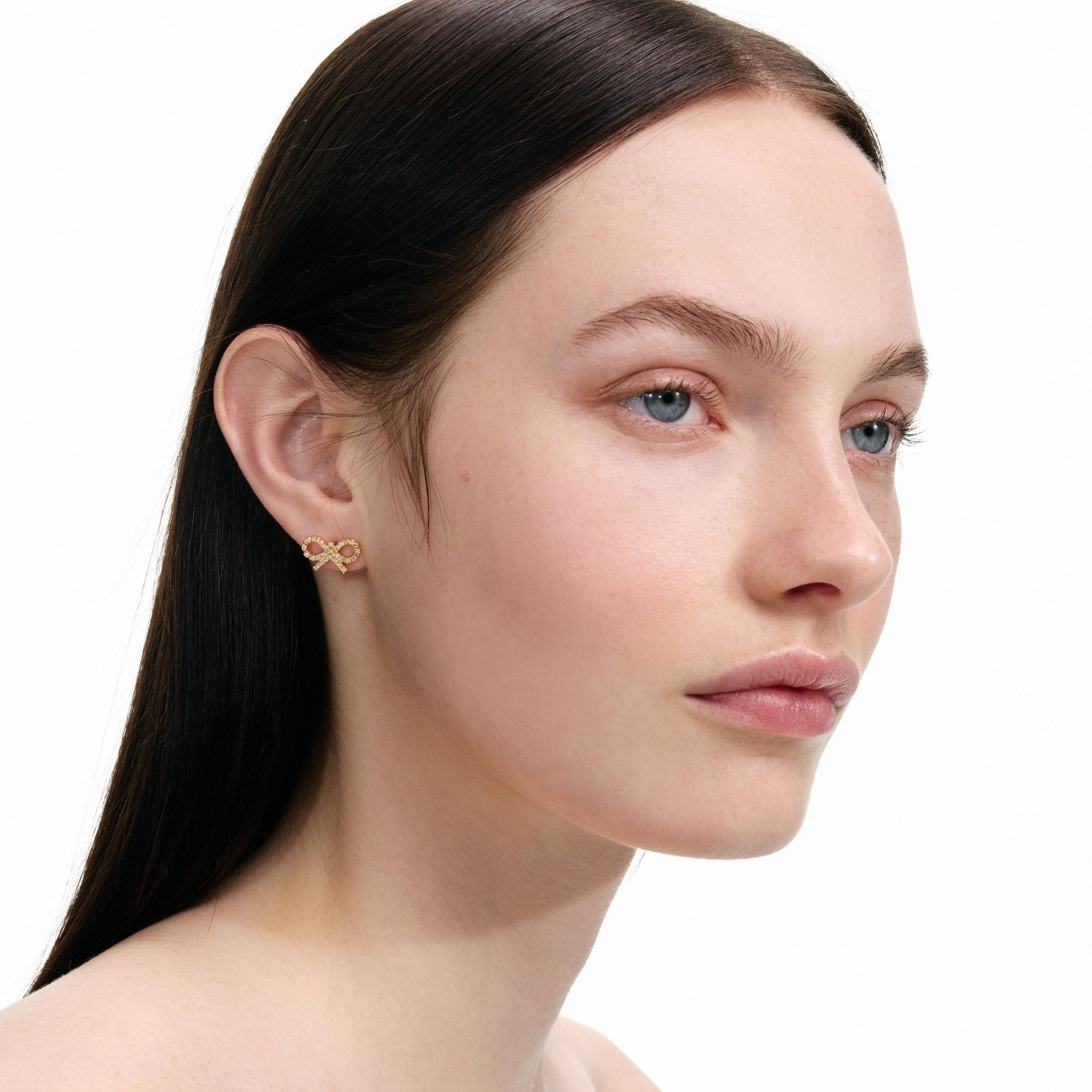 Micro Gold Bow Earrings - 3