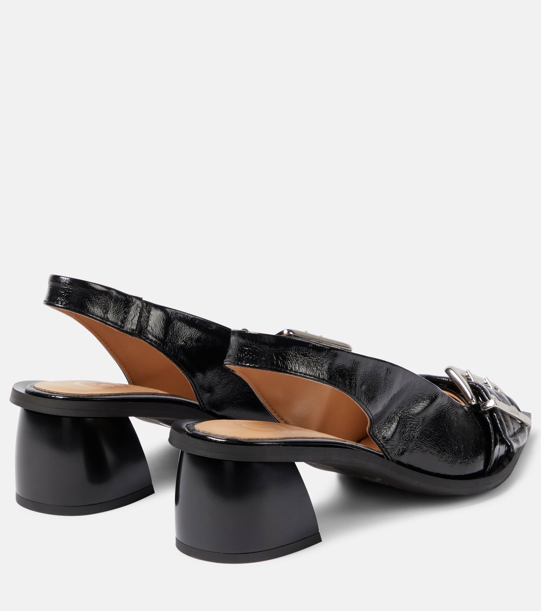 Faux leather slingback pumps - 3