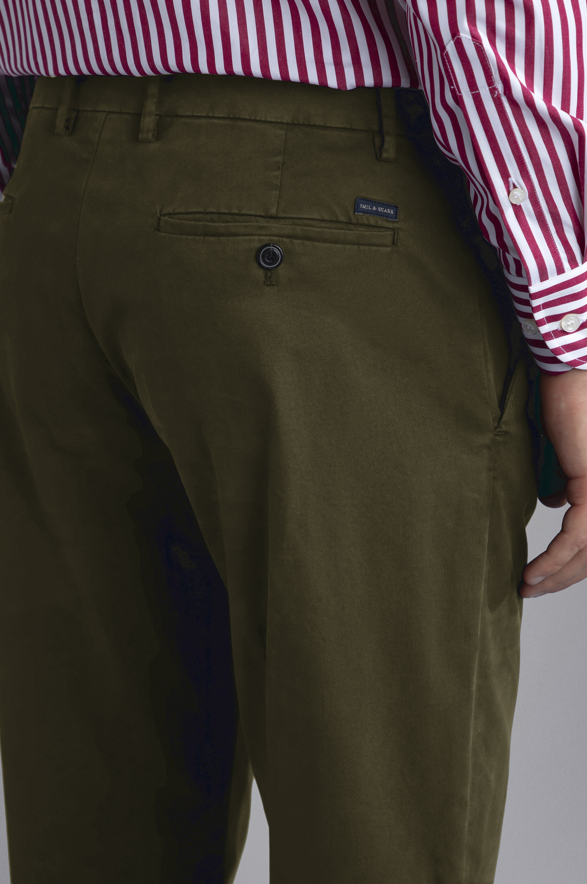 STRETCH COTTON REGULAR CHINO TROUSERS - 4