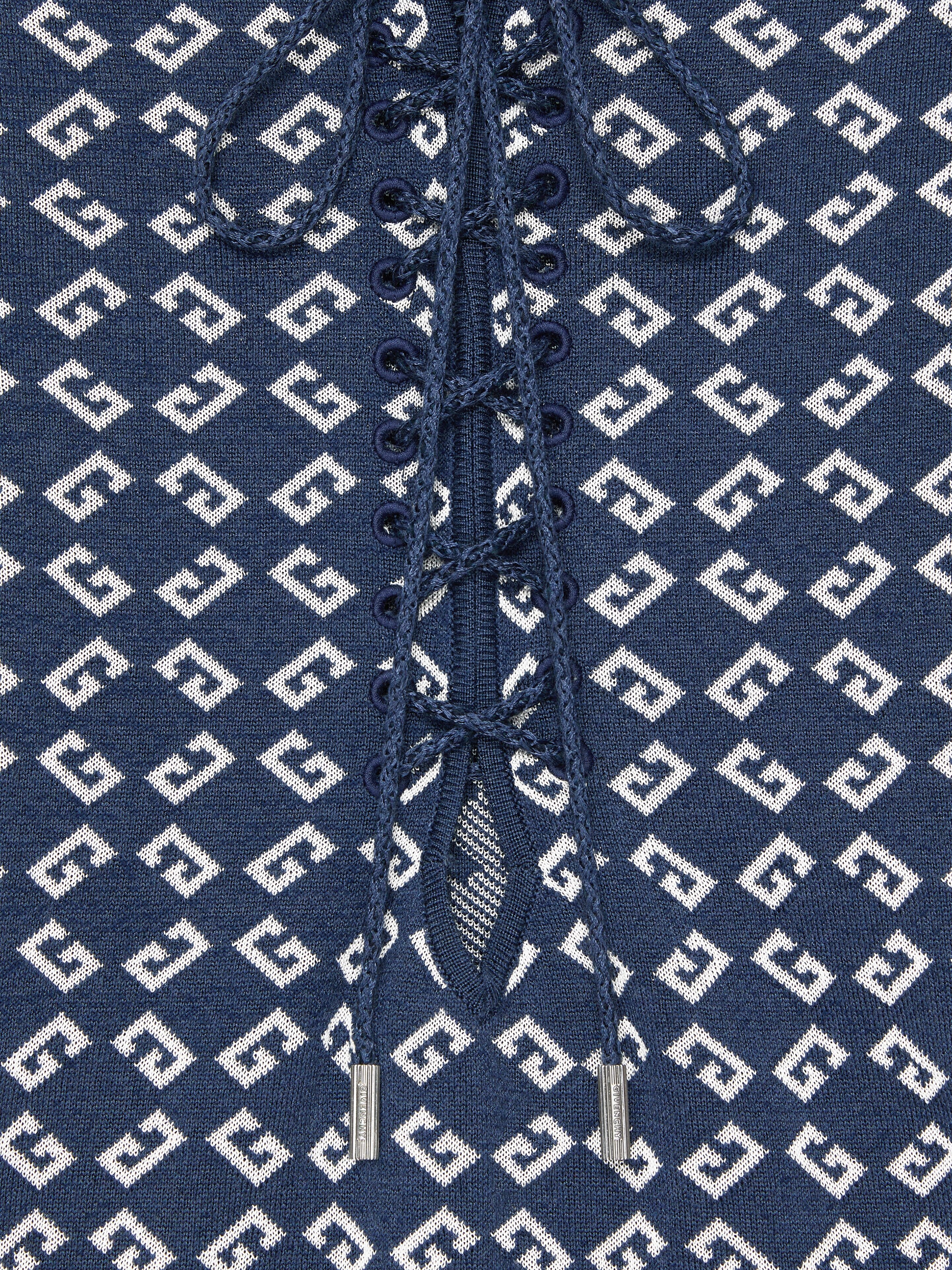SLIM FIT SWEATER IN MONOGRAM 72 JACQUARD WITH LACES - 4