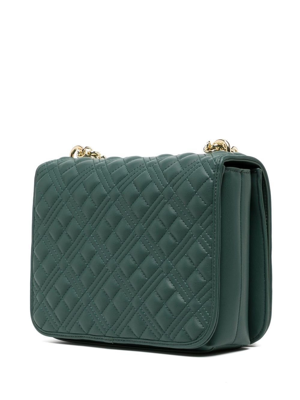 quilted logo-plaque detail shoulder bag - 2