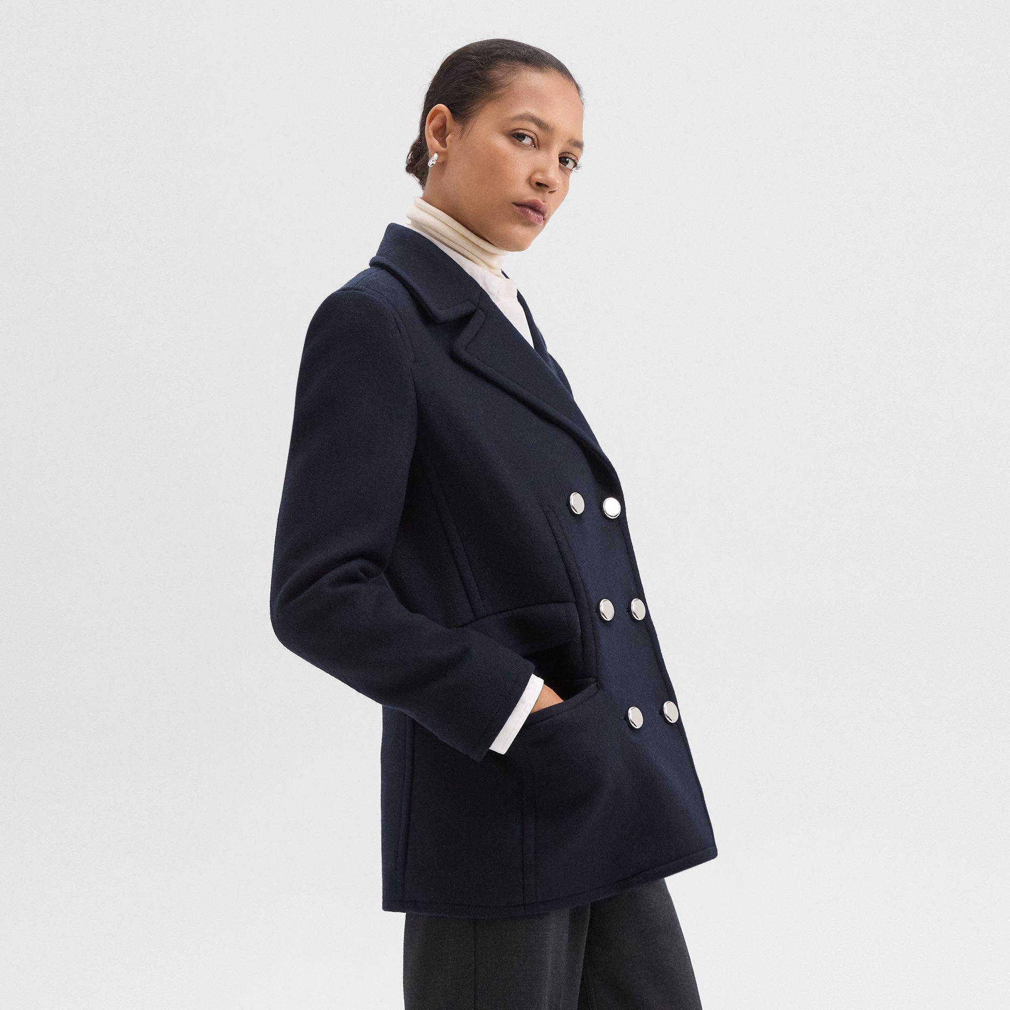 Peacoat Blazer in Recycled Wool-Blend Melton - 3