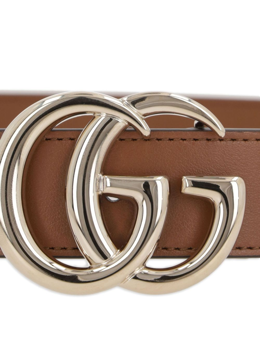 double G-buckle leather belt - 2