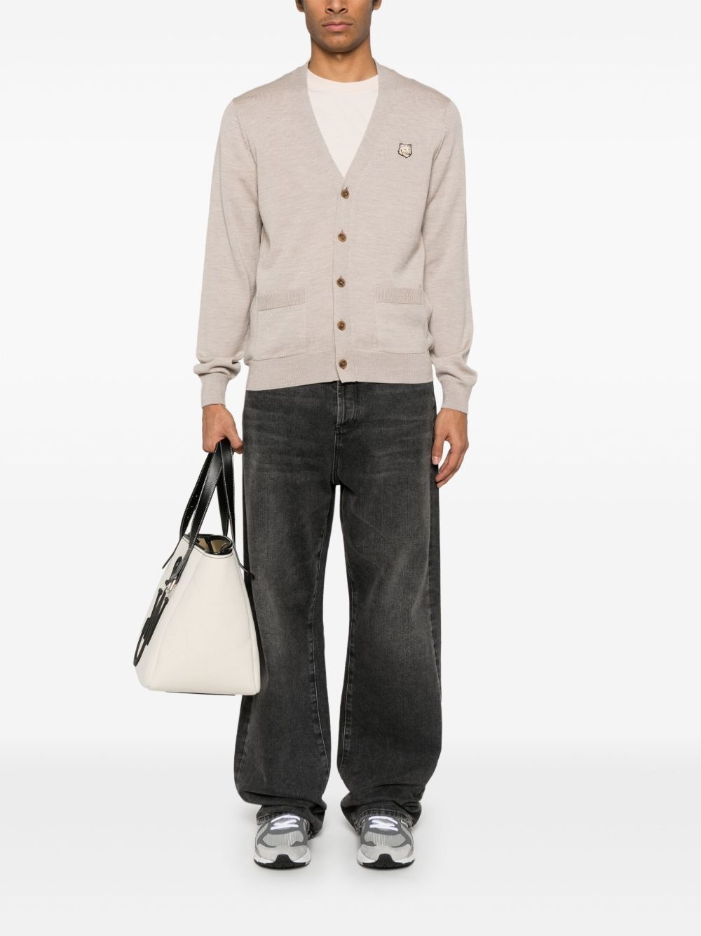 Bold Fox Head Patch cardigan - 2