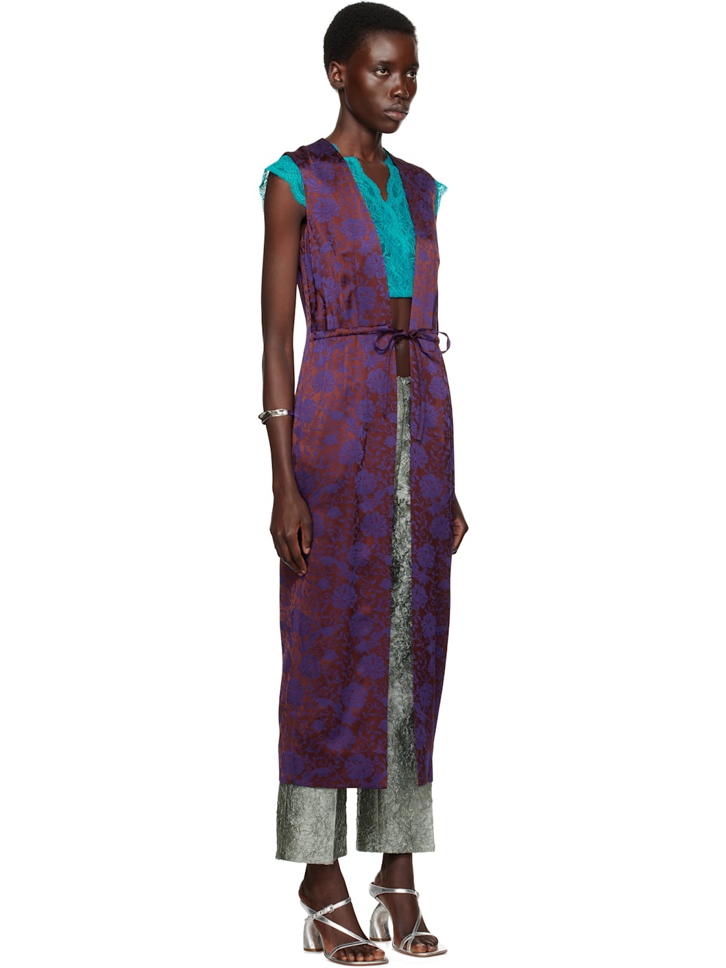 Burgundy Drawstring Vest - 2