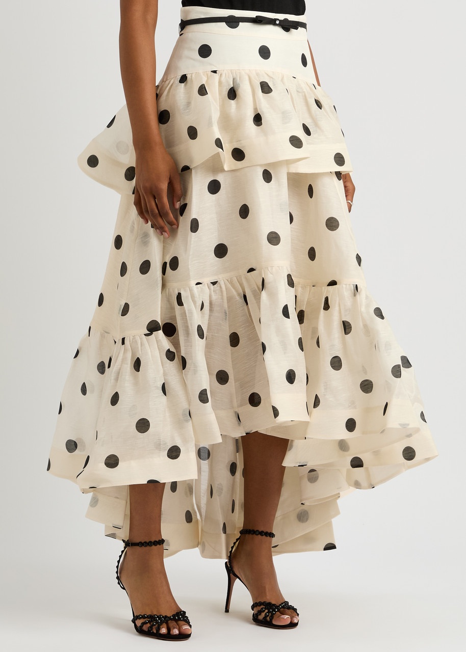 Zimmermann Zimmermann Crush Belted Polka dot Linen-blend
