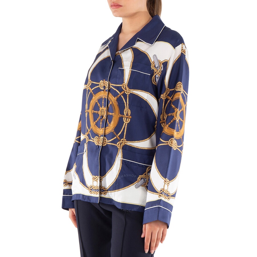 Bally - Bally Graphic-Print Notched-Collar Silk Shirt - 2