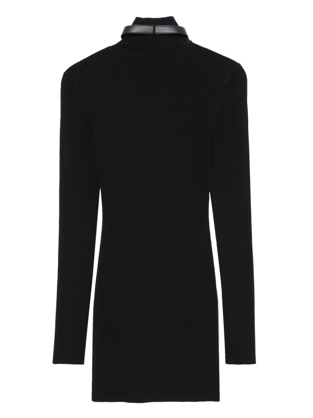 ring-embellished ribbed knit mini dress - 6