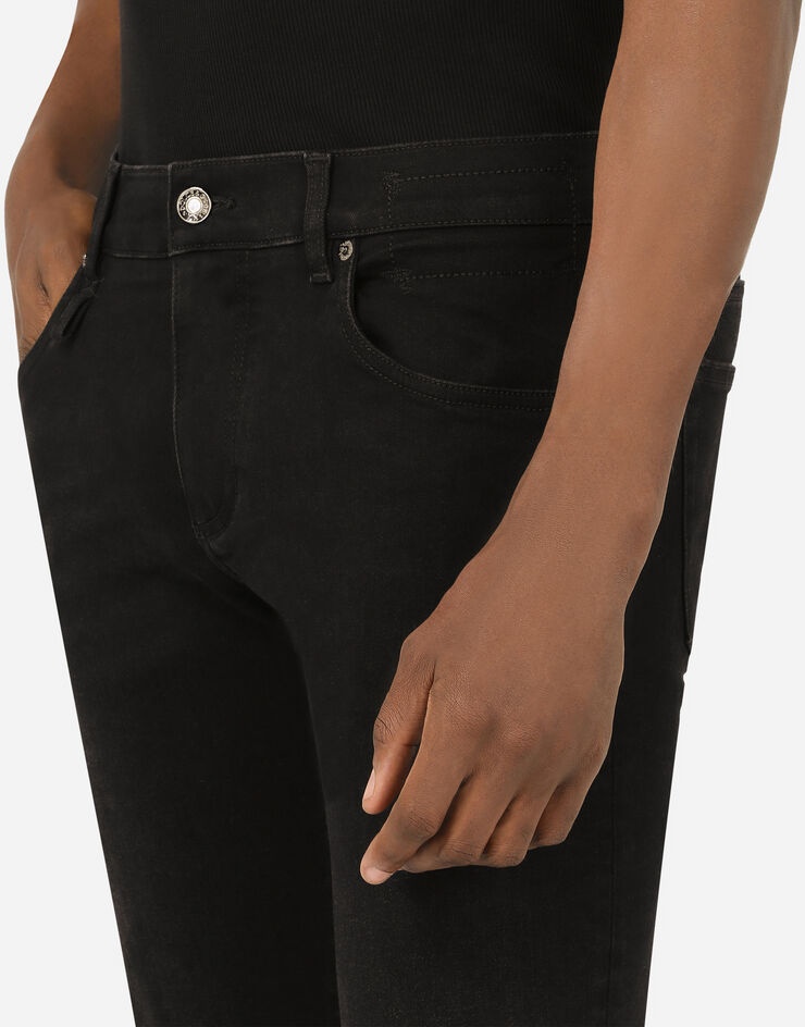 Stretch black wash skinny jeans - 4