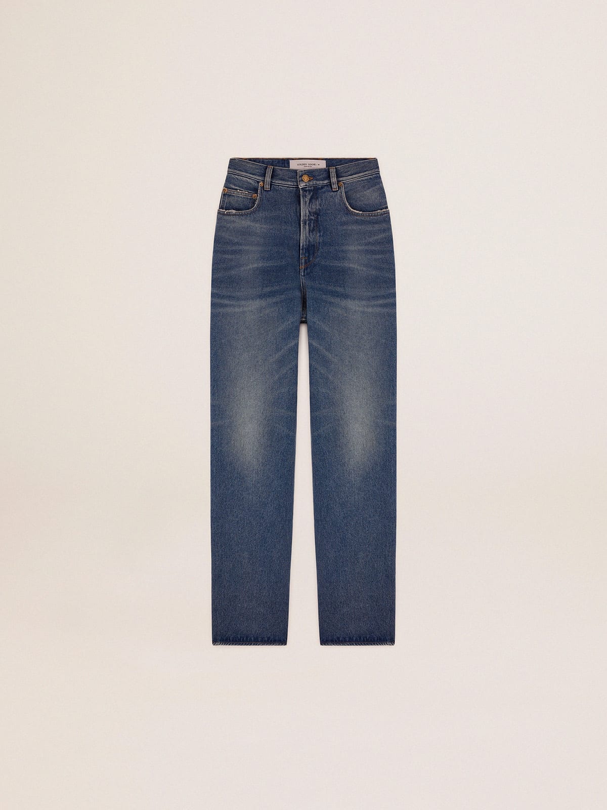 Women's cropped flared jeans with medium wash