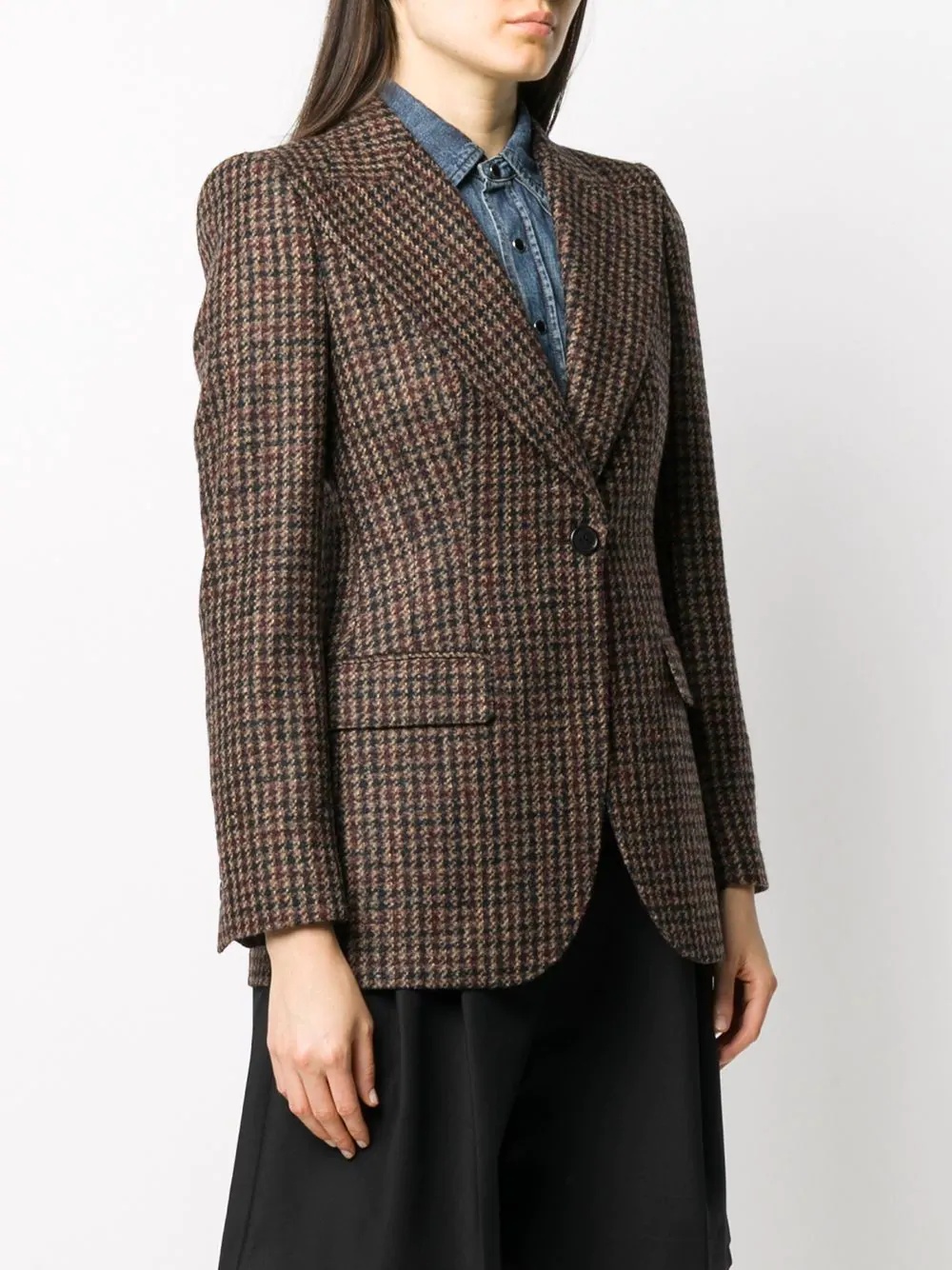 houndstooth fitted blazer - 3