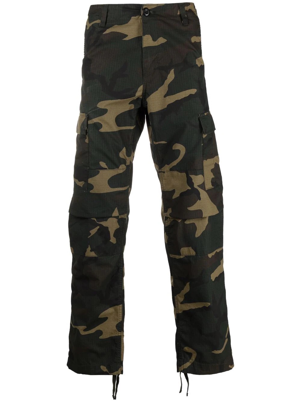 camouflage straight-leg trousers - 1