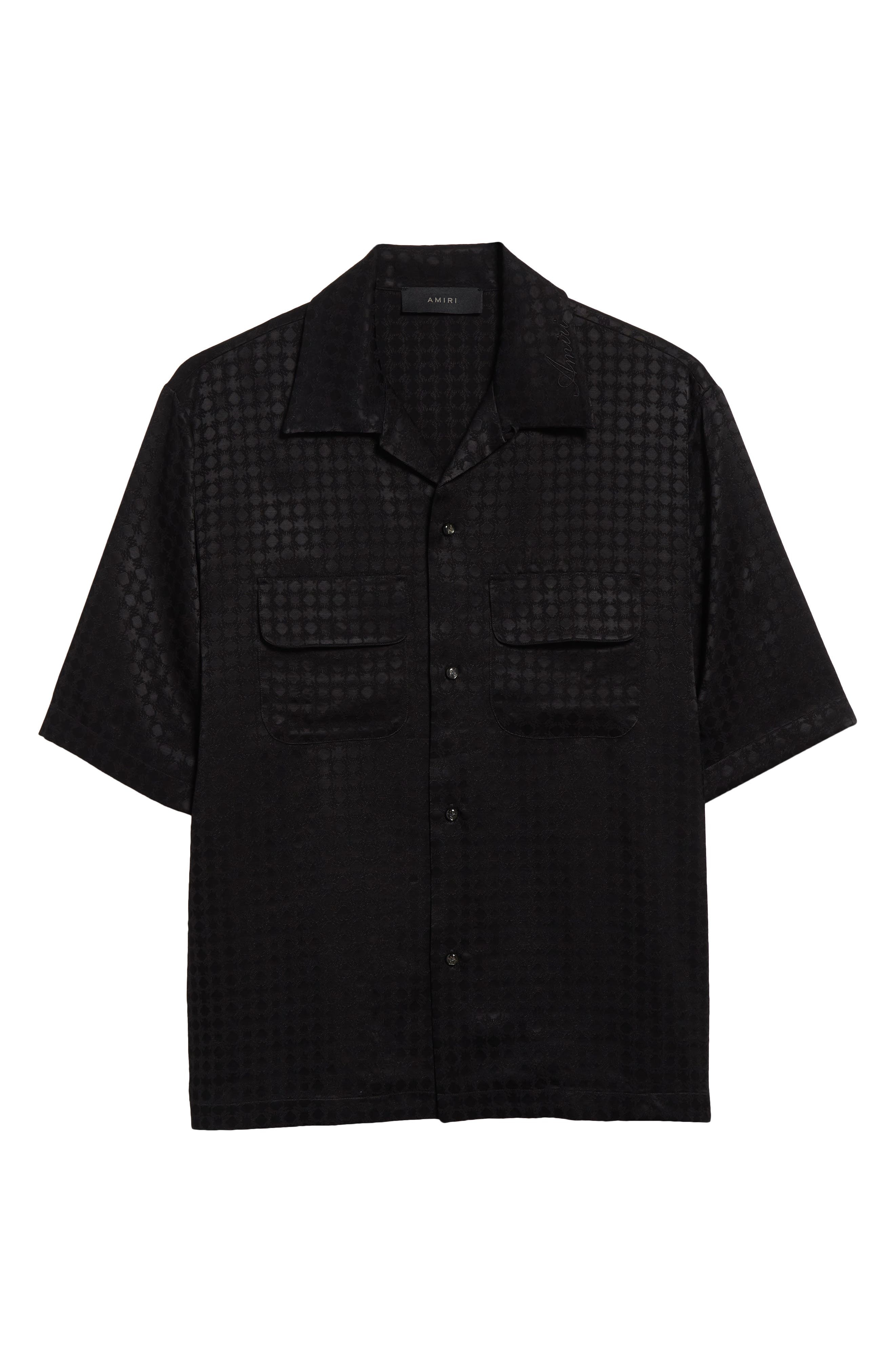 AMIRI MA Quad Jacquard Camp Shirt in Black at Nordstrom - 6