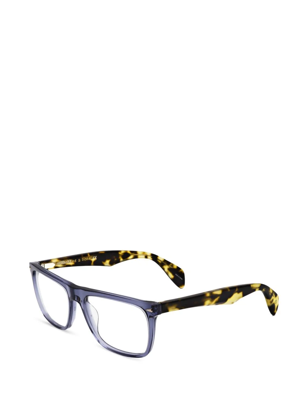 tortoiseshell-effect rectangle-frame glasses - 1
