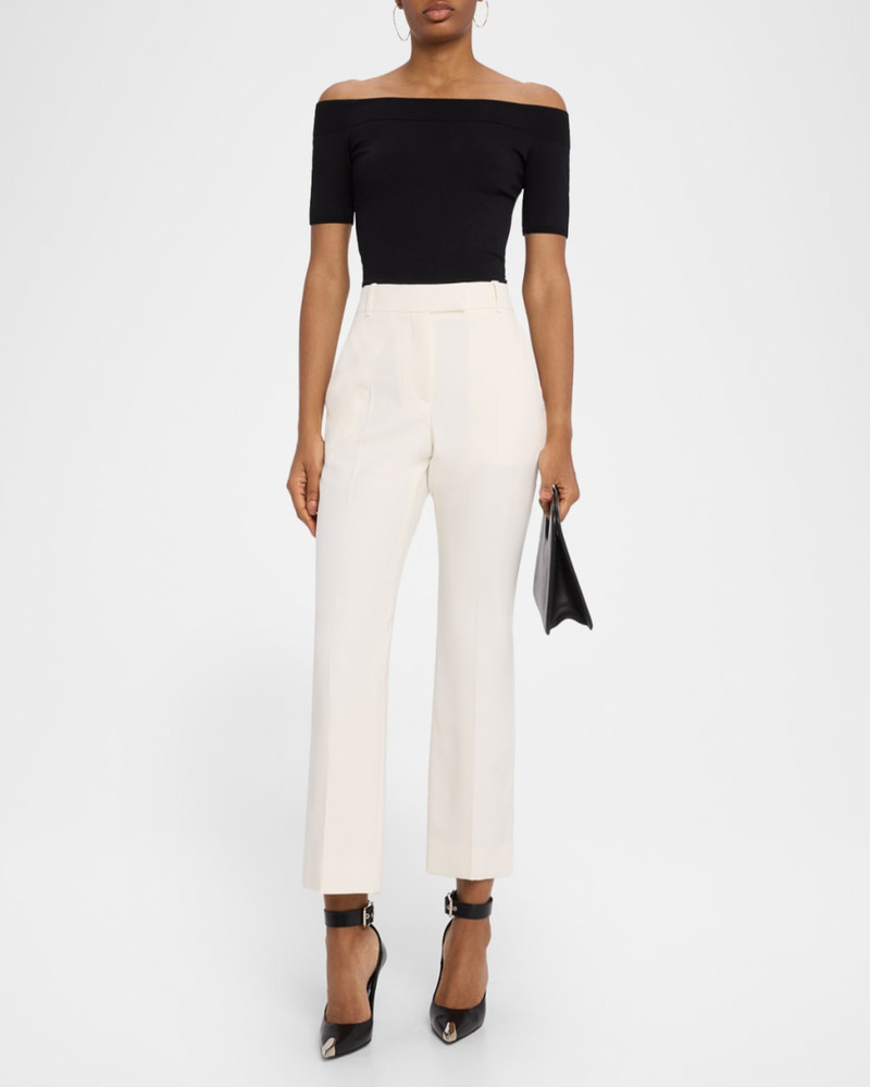 Alexander McQueen Mid-Rise Kickflare Ankle Trousers outlook