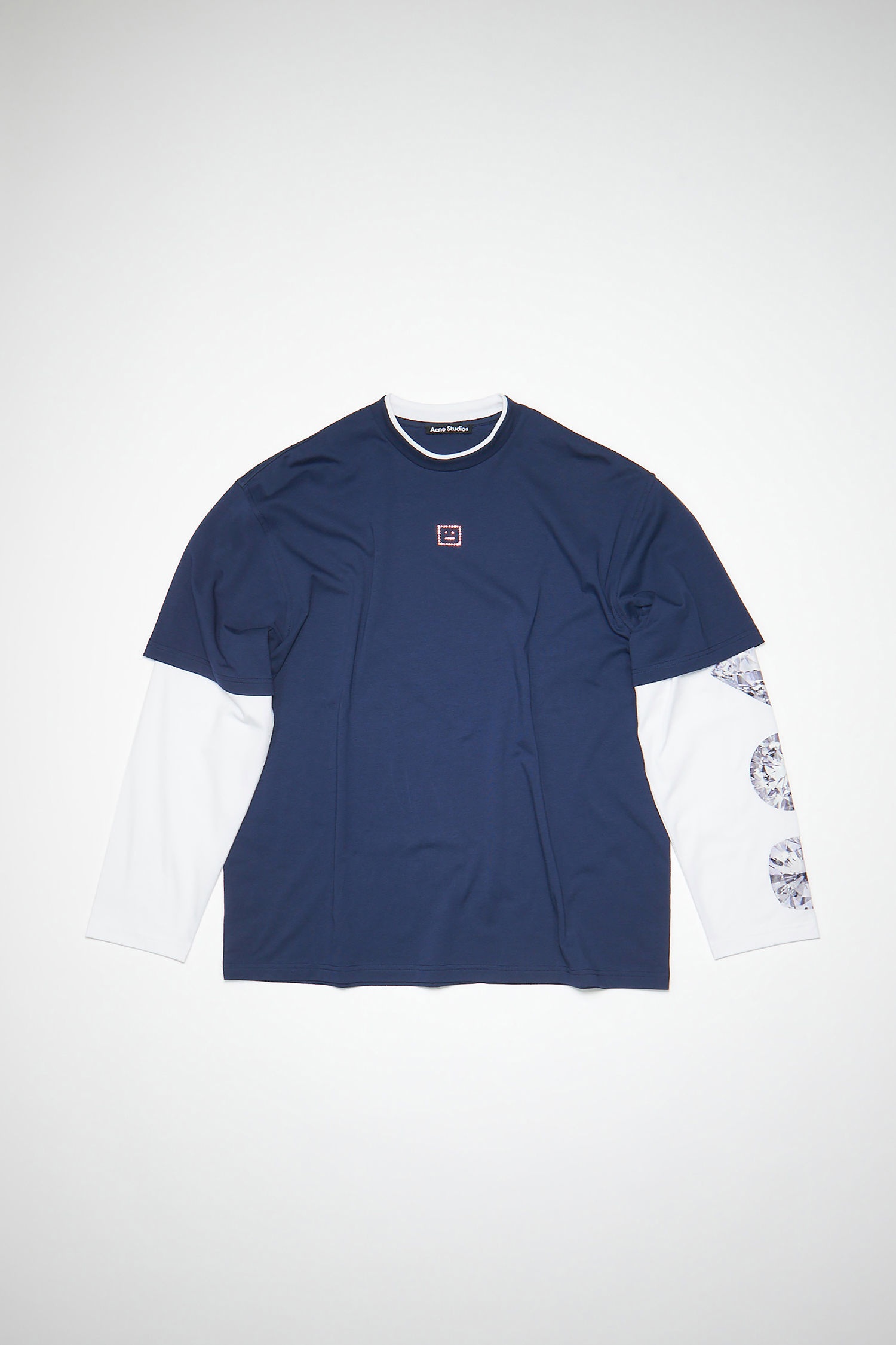 Layered look t-shirt - Navy - 4