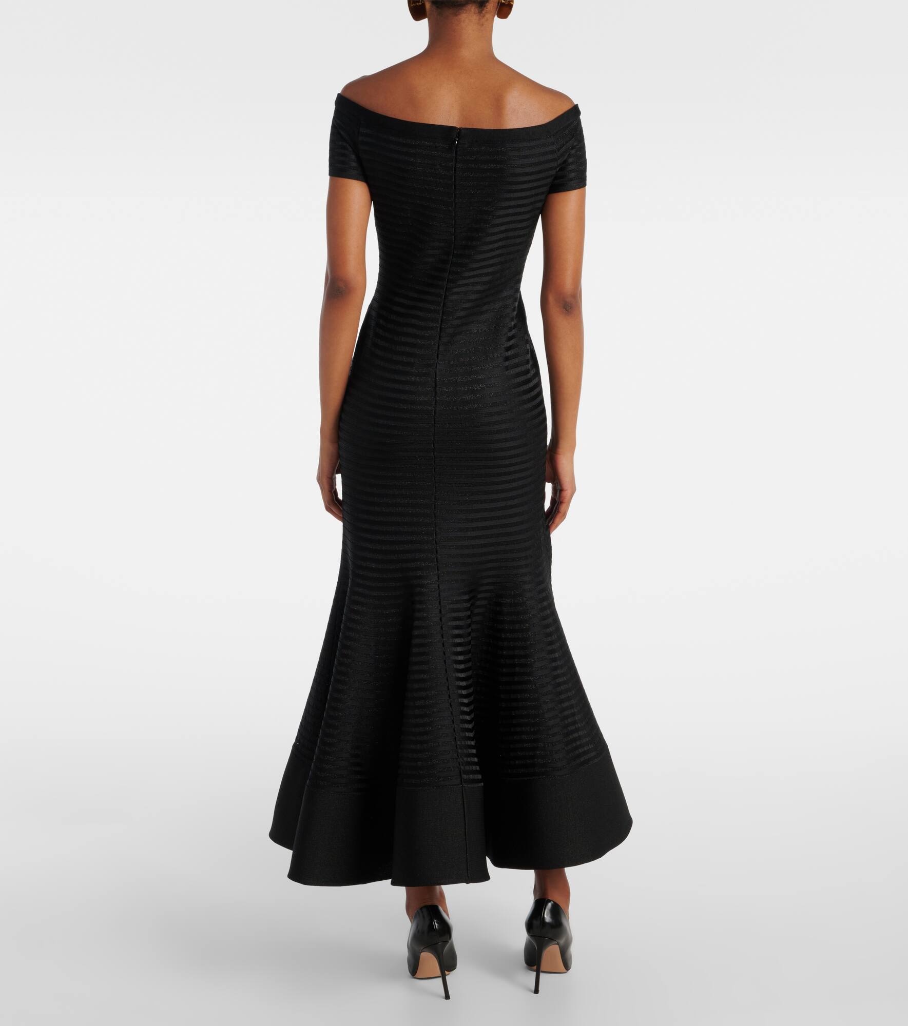 Off-shoulder striped maxi dress - 3