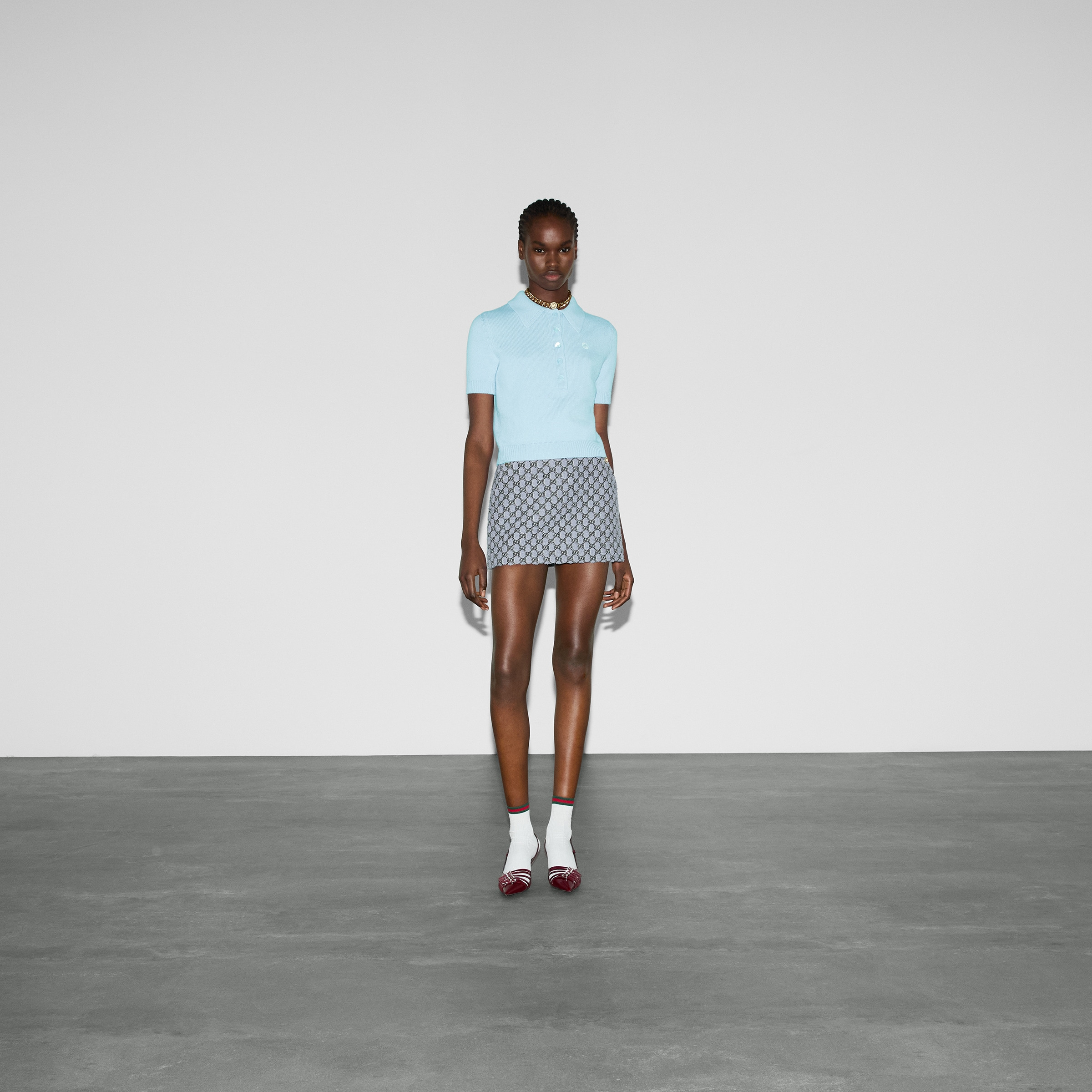 Wool cashmere polo top - 2