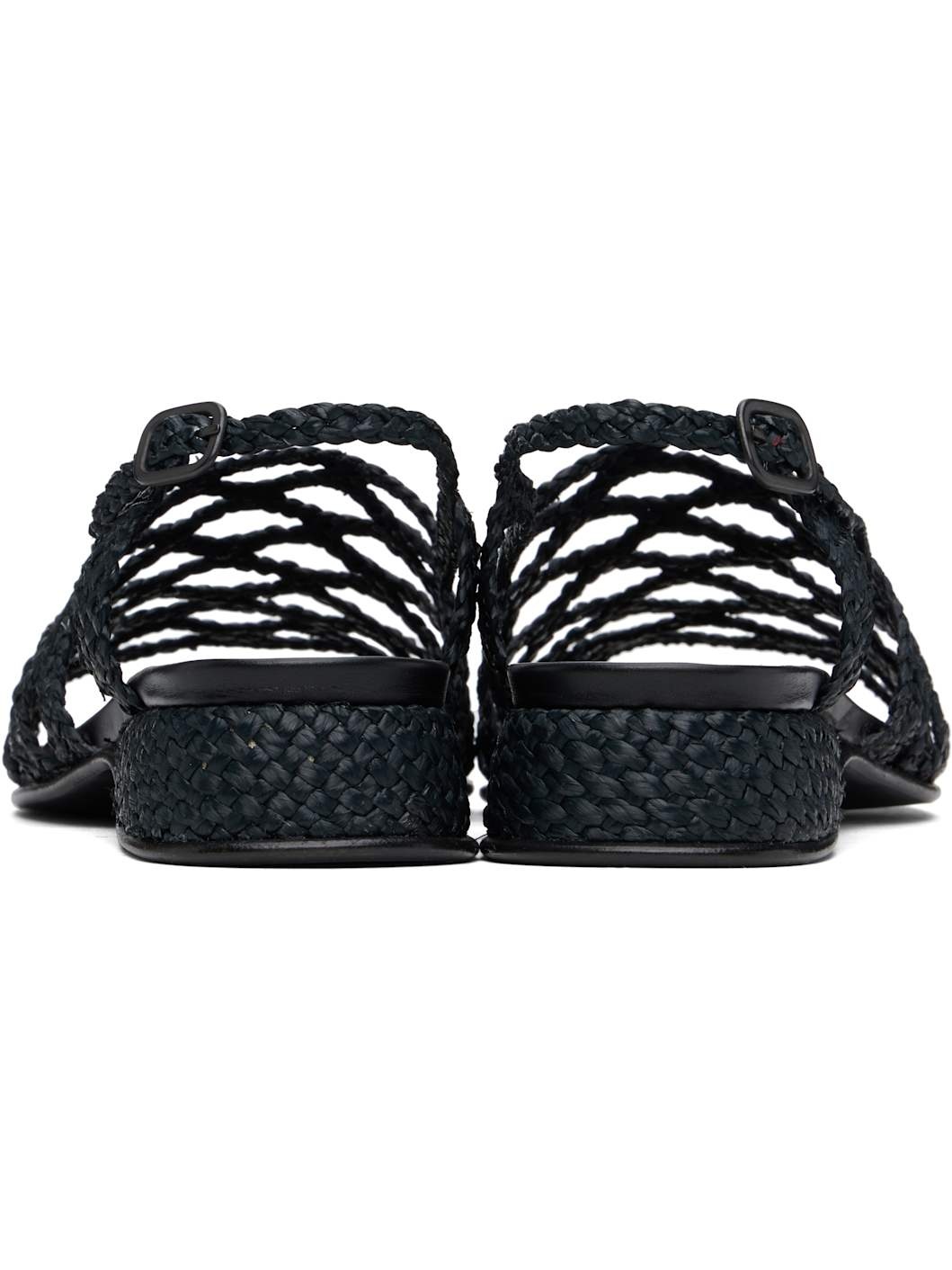 Black Alzira Raffia Sandals - 2