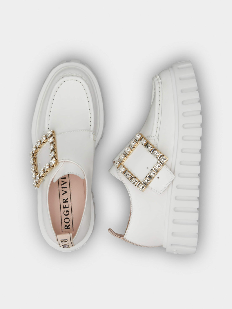 Viv’ Go-Thick Strass Buckle Loafers in Patent Leather 7