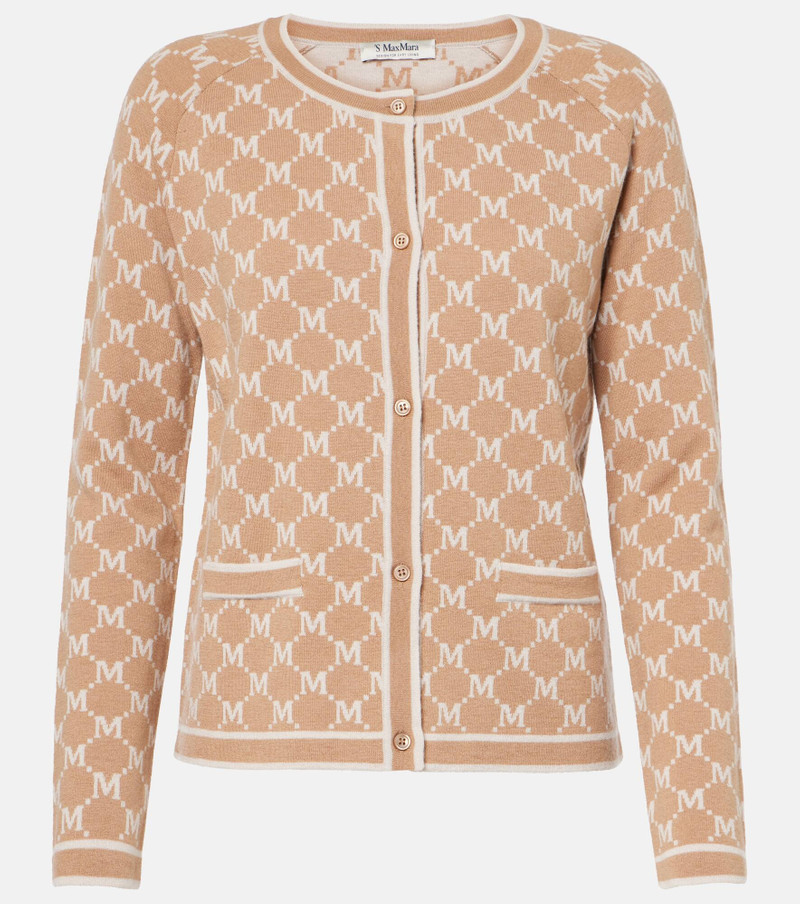 Tivoli intarsia wool and cashmere cardigan 1