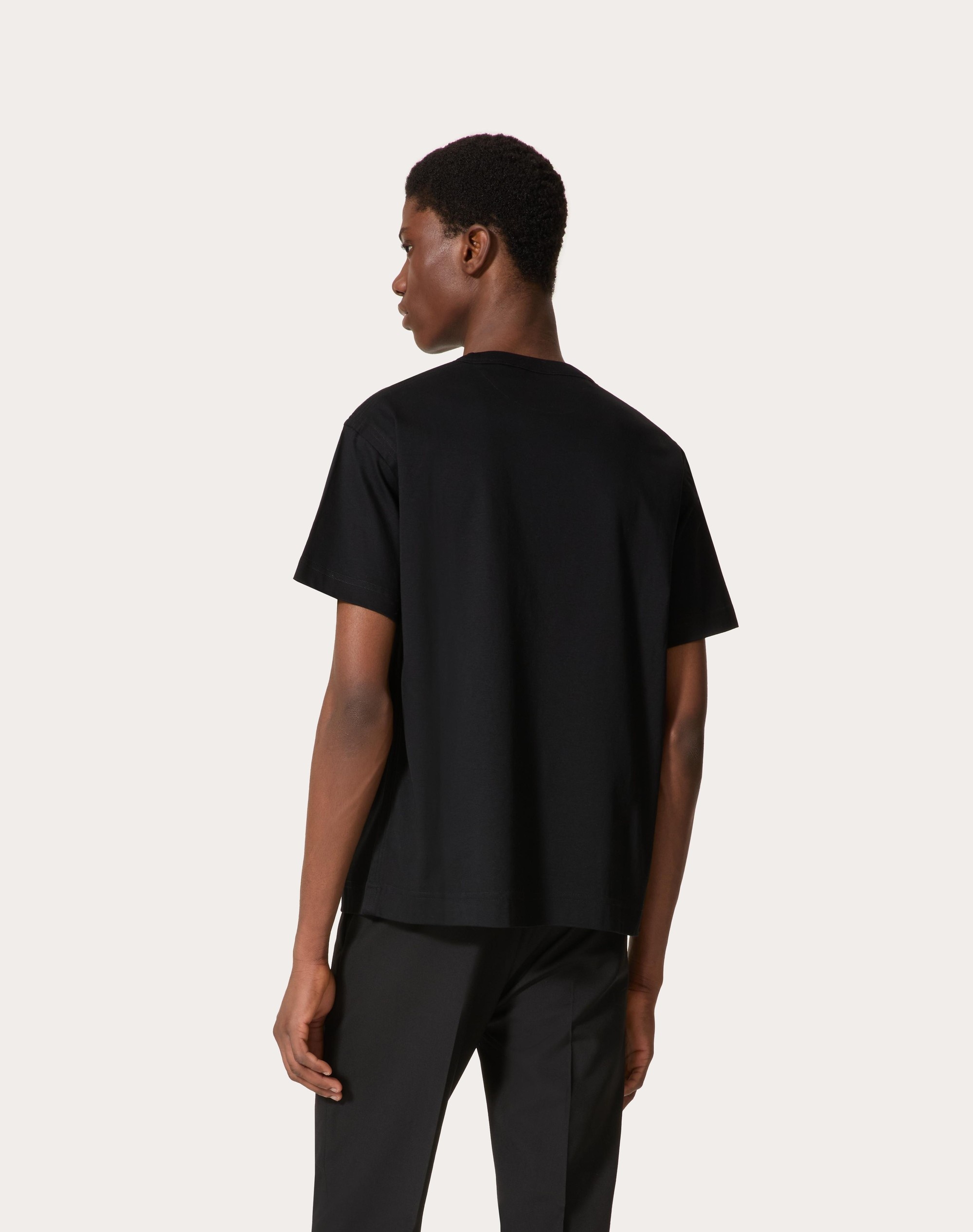 COTTON T-SHIRT WITH MAISON VALENTINO TAILORING LABEL - 4