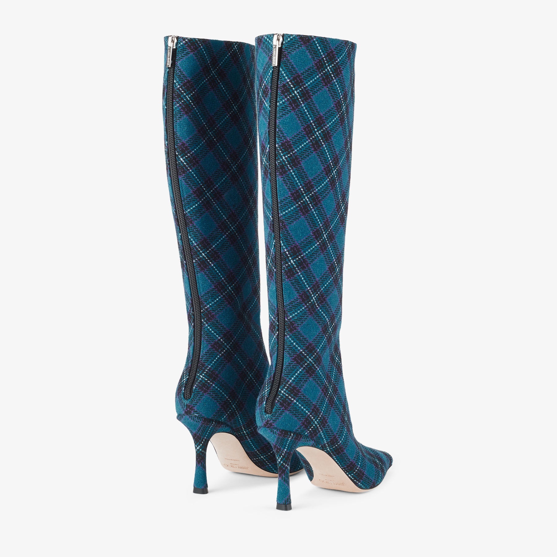 Agathe Knee Boot 85
Peacock Tartan Fabric Knee-High Boots - 6