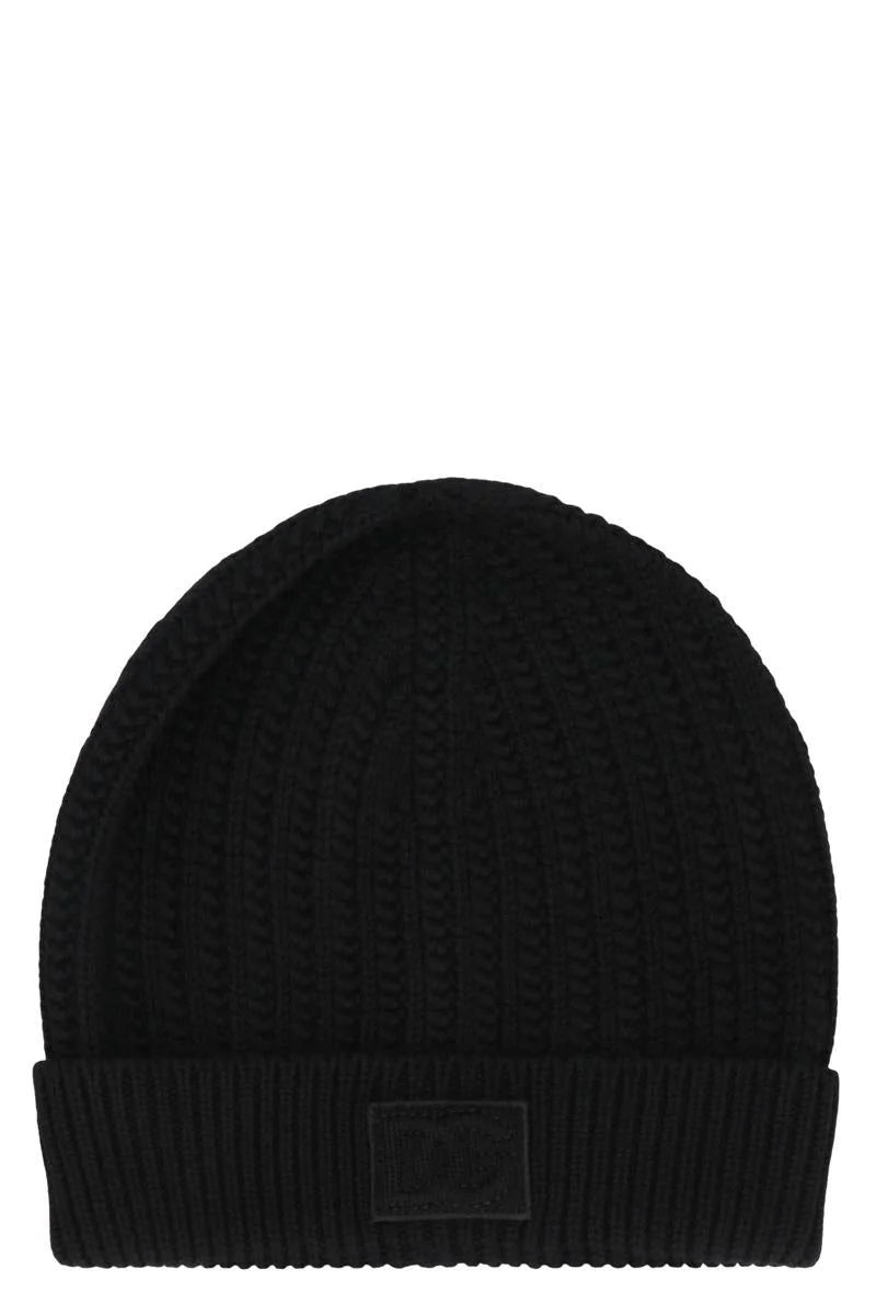 Dolce & Gabbana Black Knit Wool Hat - 1