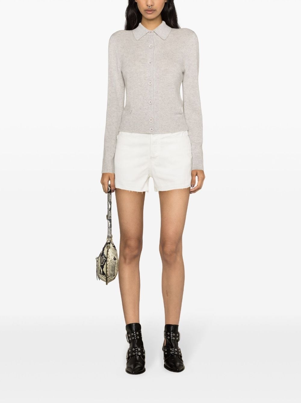 high-rise denim shorts - 2