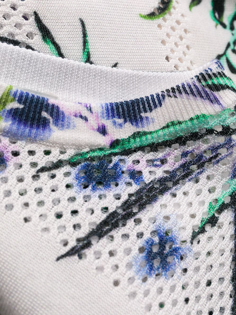 floral-print eyelet-knit T-shirt dress - 6