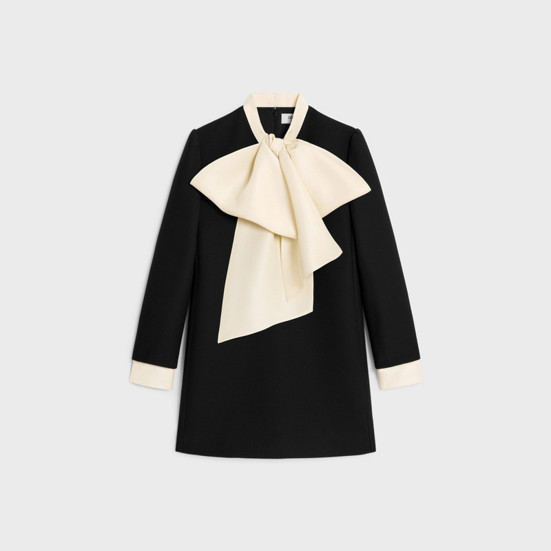 mini workwear dress in double face silk and wool 1