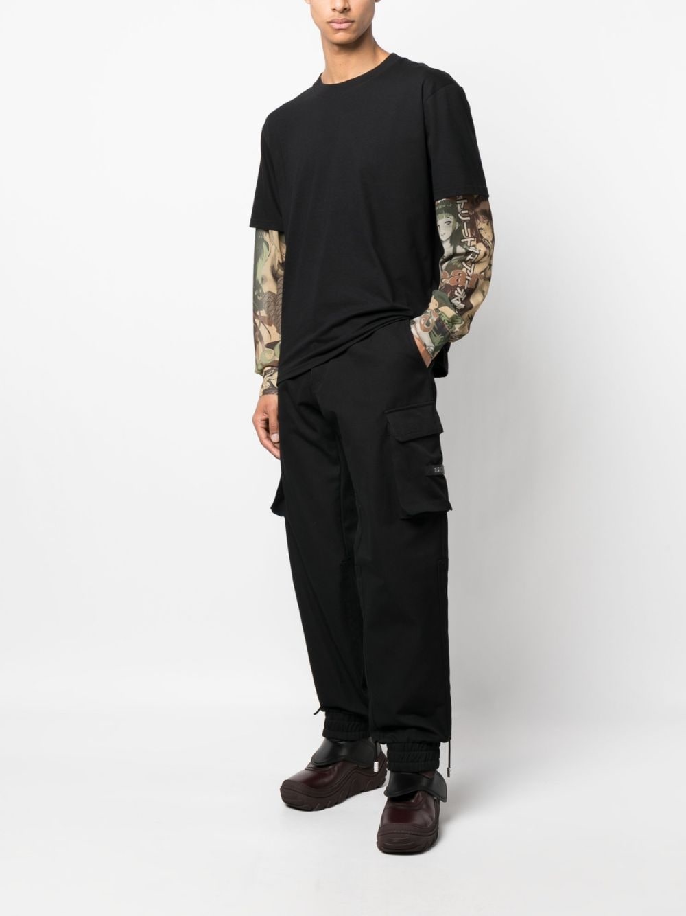 graphic-print layered cotton T-shirt - 2