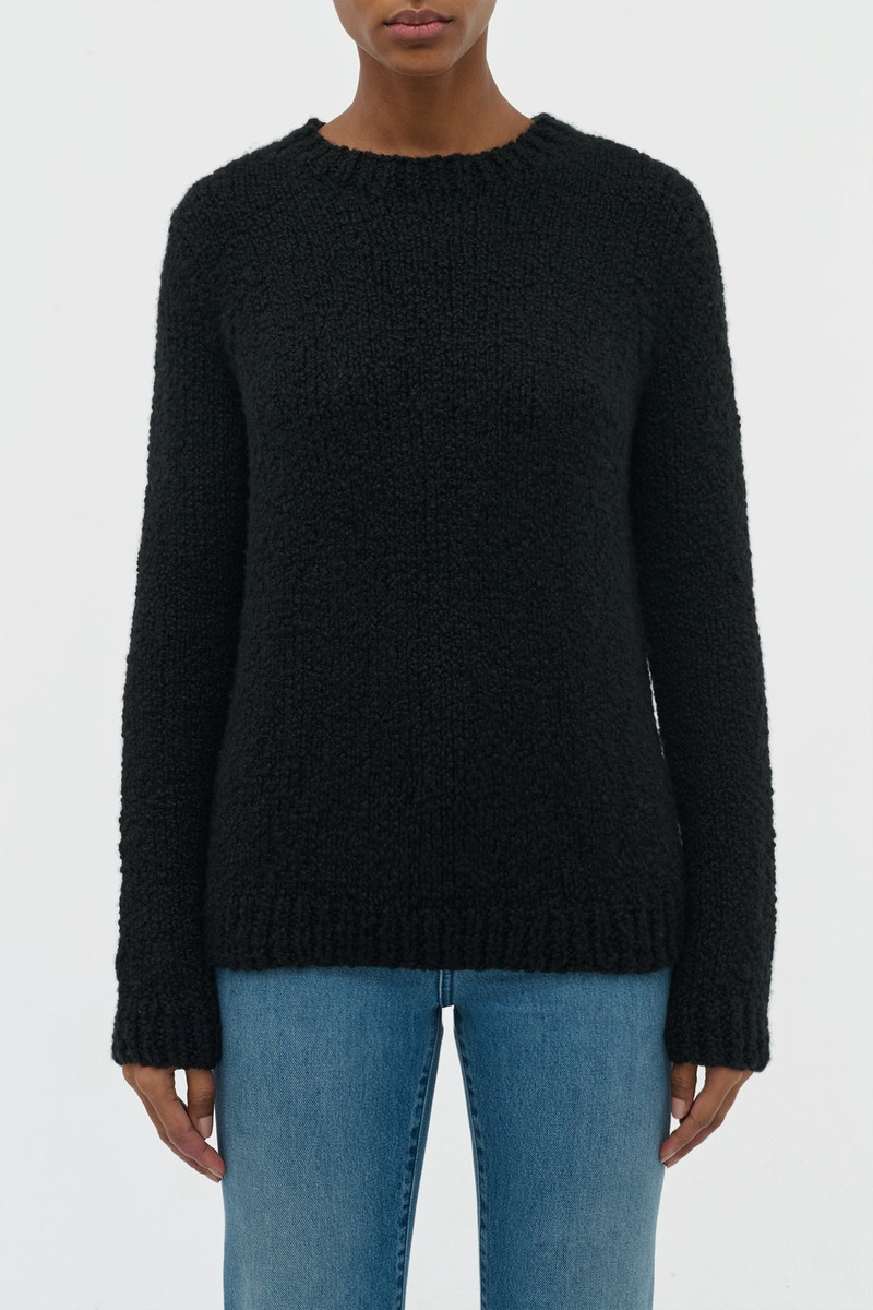 GABRIELA HEARST Typhon Knit Sweater in Black Cashmere Boucle outlook