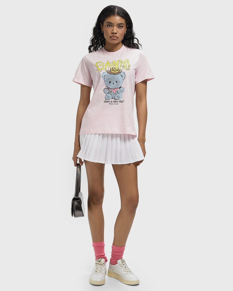 GANNI Basic cotton Jersey Tee Cowboy Bear Print outlook