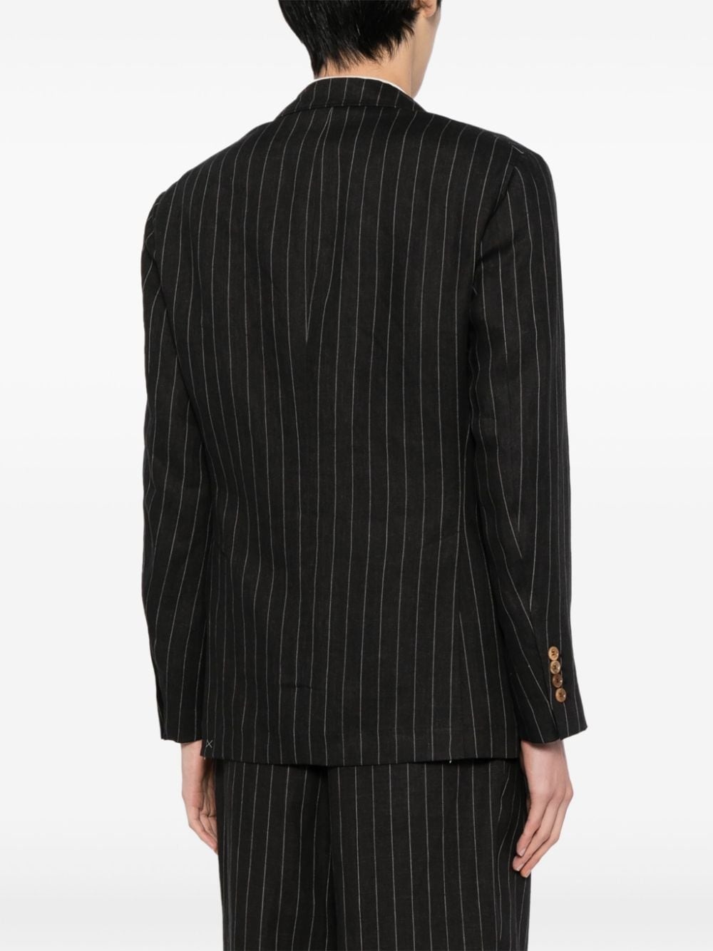 pinstripe virgin wool blazer - 4