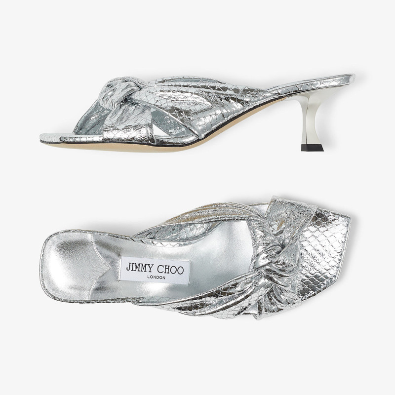 Avenue 50 Silver Leather Mules 5