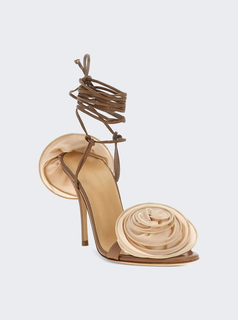 MAGDA BUTRYM Wrap Around Double Flower Sandals Nude outlook