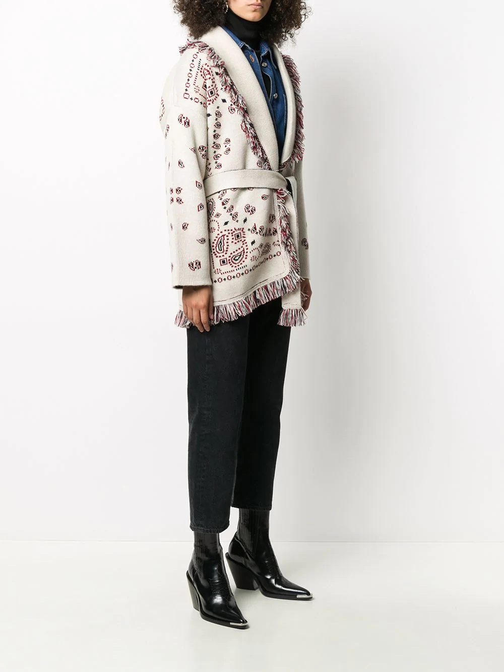 paisley-pattern cardi-coat - 3