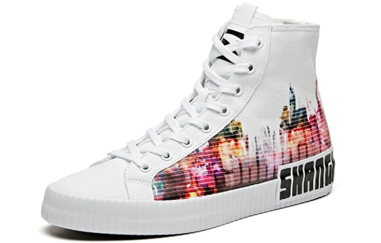(WMNS) ANTA Life Series Sneakers Canvas High 'Shanghai' 12948620-1 - 2