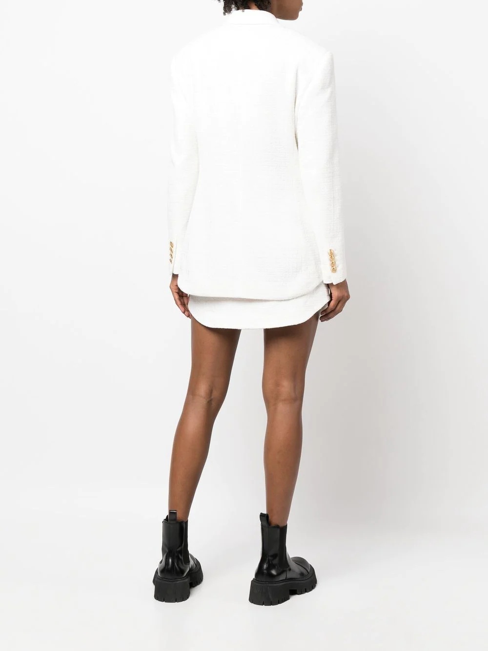 fitted double-breasted suit skirt - 4