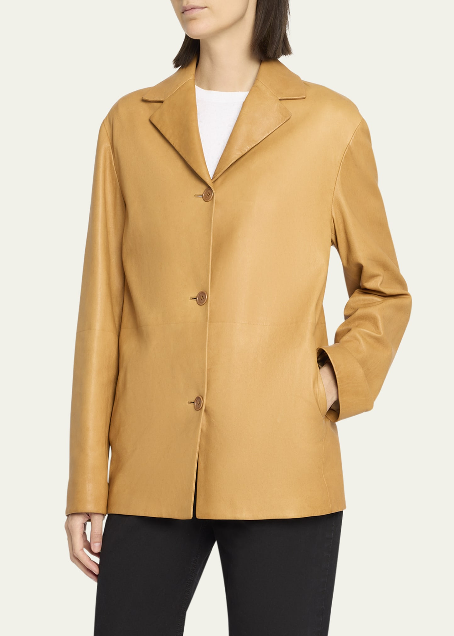 Fabian Single-Breasted Leather Jacket - 4