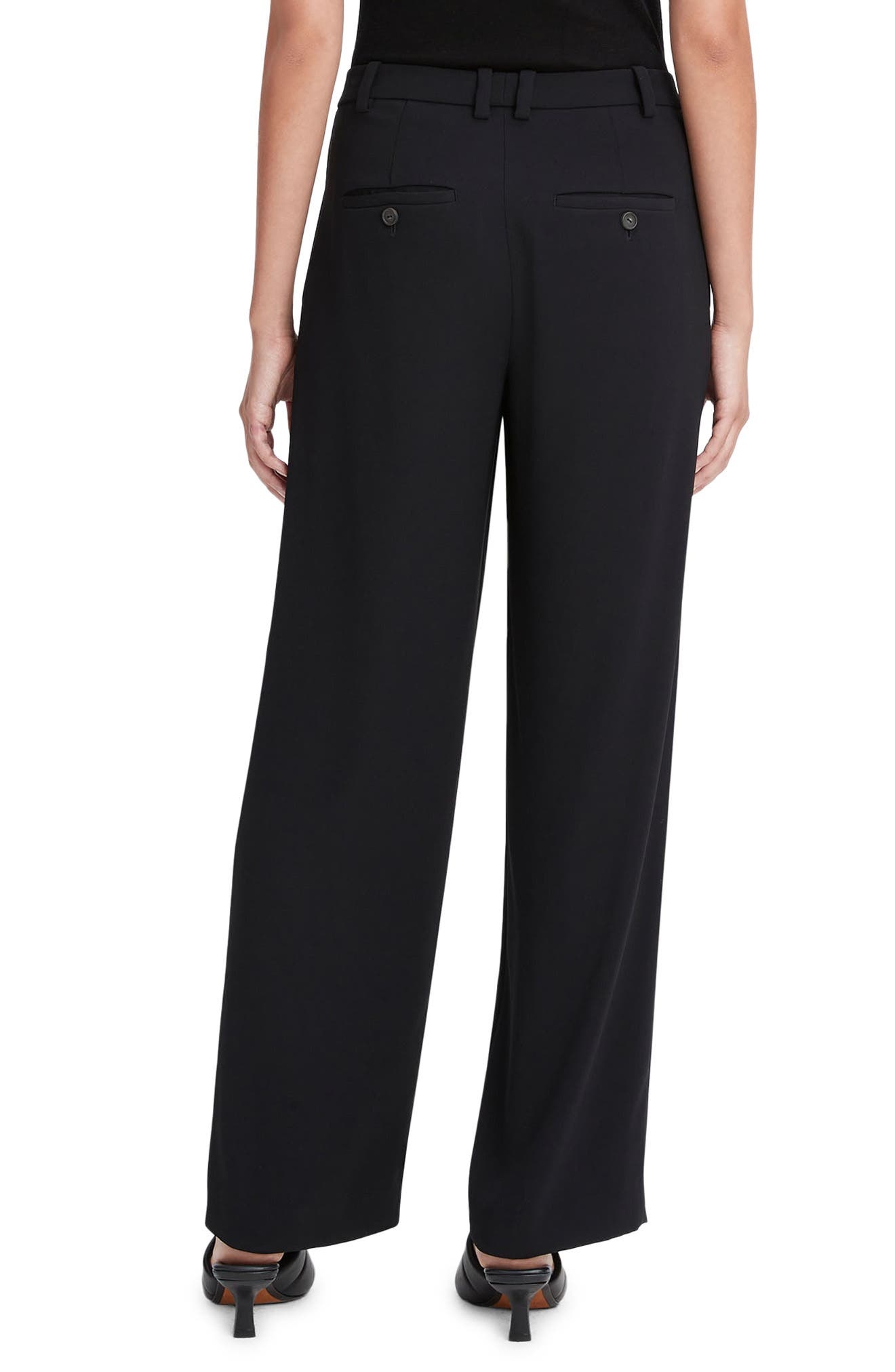 Vince Pleated Crepe Pants in Black at Nordstrom - 2