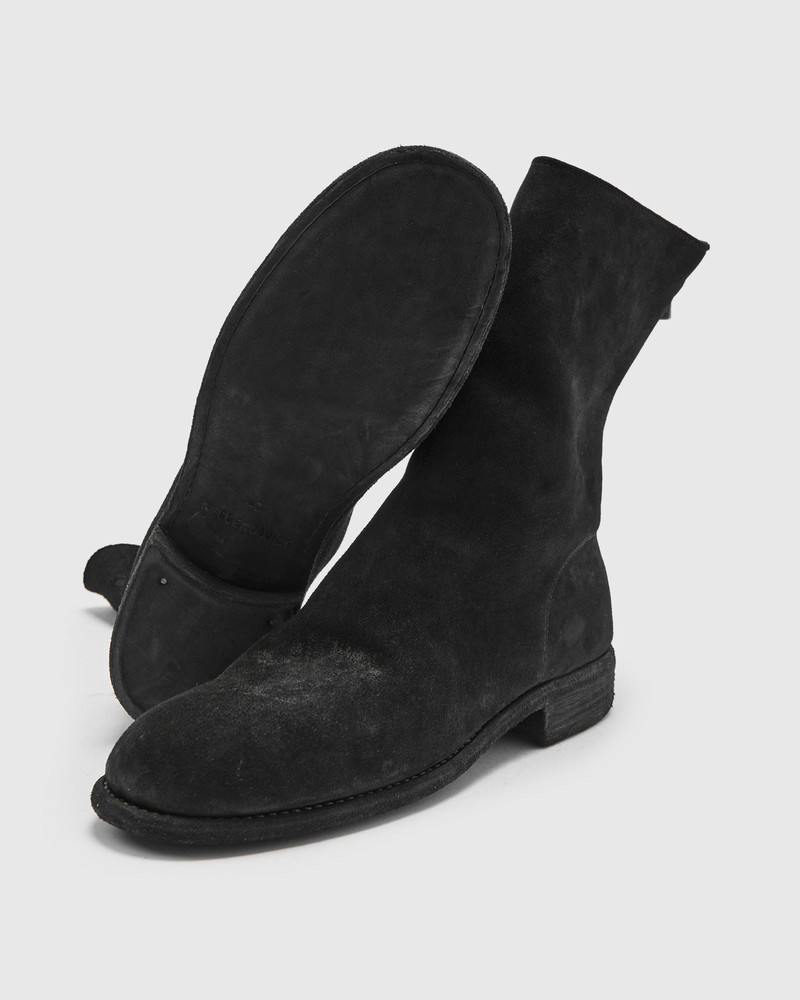 Guidi 988 Back Zip Boot in Black Reverse Horse Leather outlook