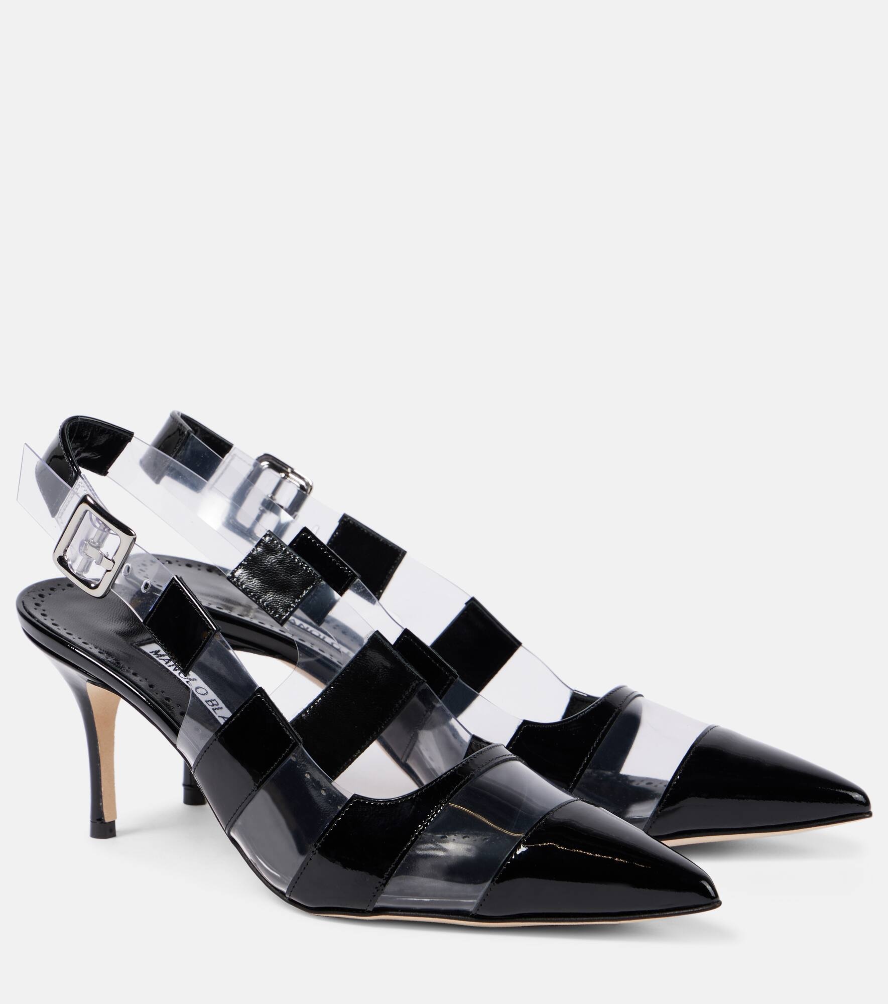 Uxra patent leather and PVC slingback pumps - 1