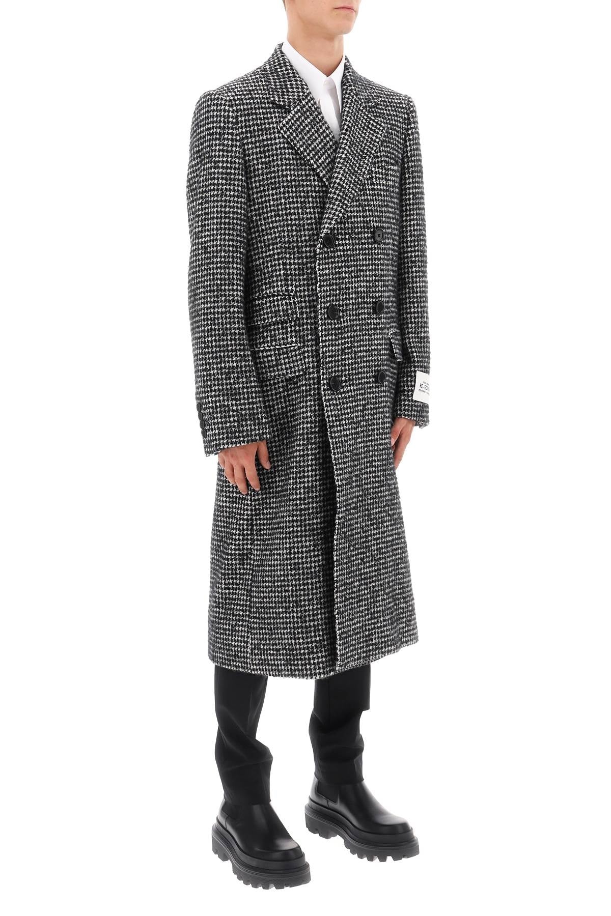Re Edition Coat In Houndstooth Wool - 4