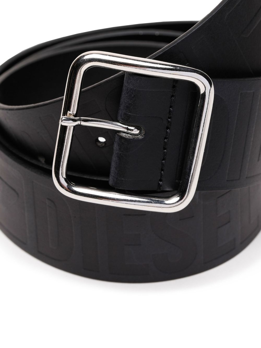 logo-debossed leather belt - 3